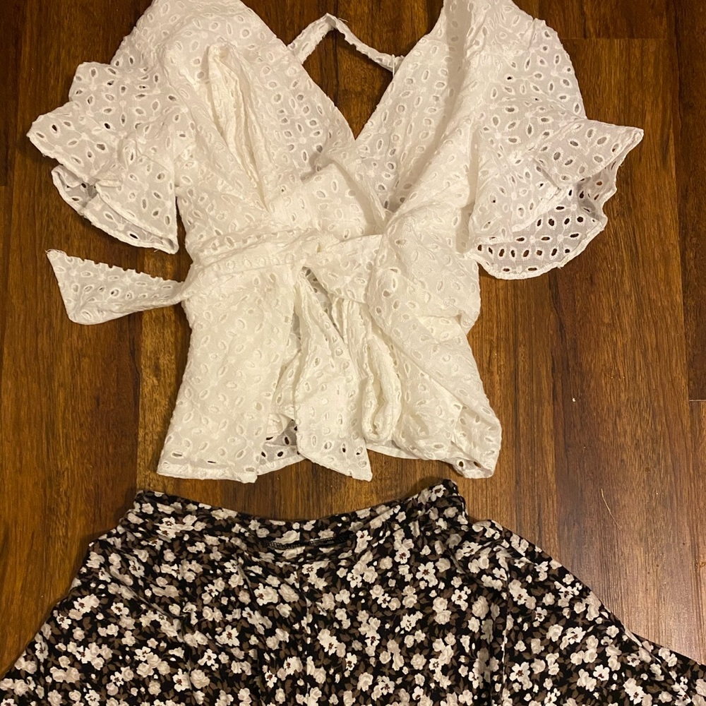 White eyelet shirt